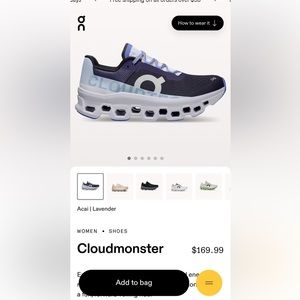 Cloudmonster - açaí - size 8.5 - UGC